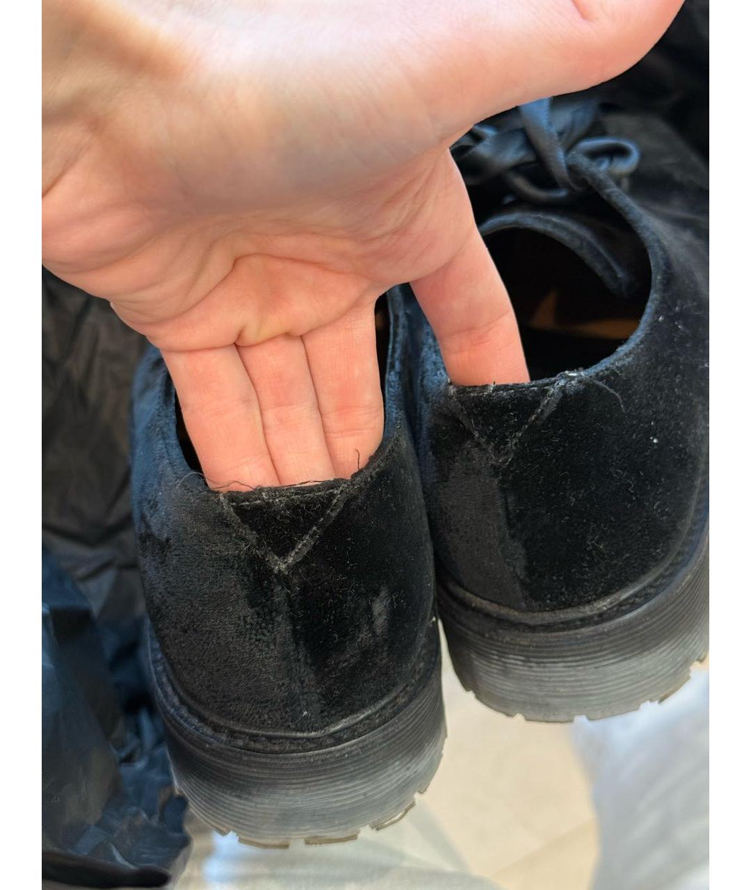 SAINT LAURENT Черные бархатные брогги и оксфорды, фото 4