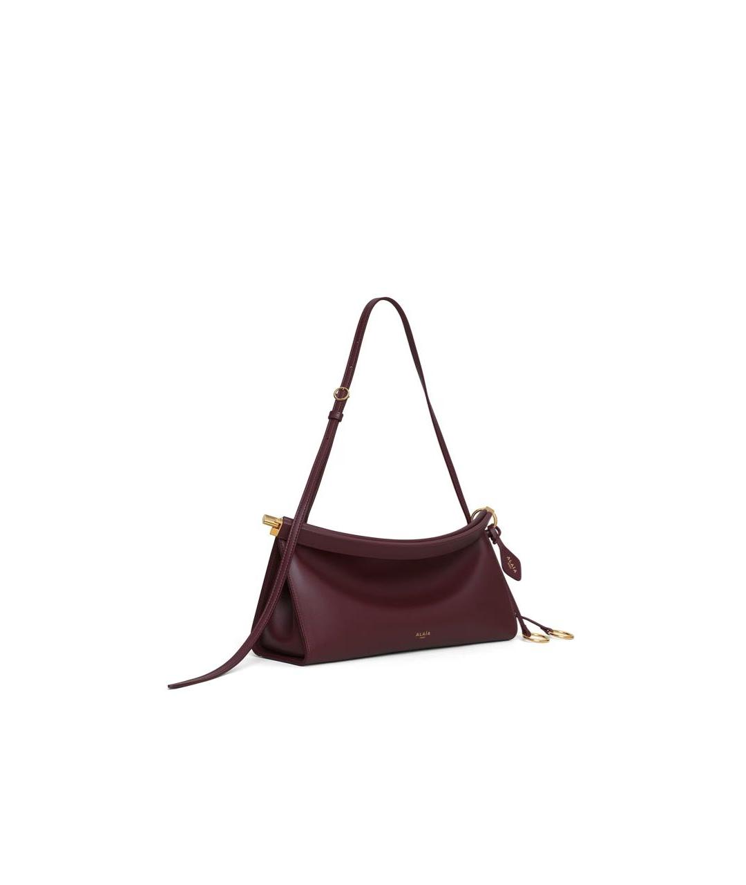 ALAIA Бордовая кожаная сумка с короткими ручками, фото 2