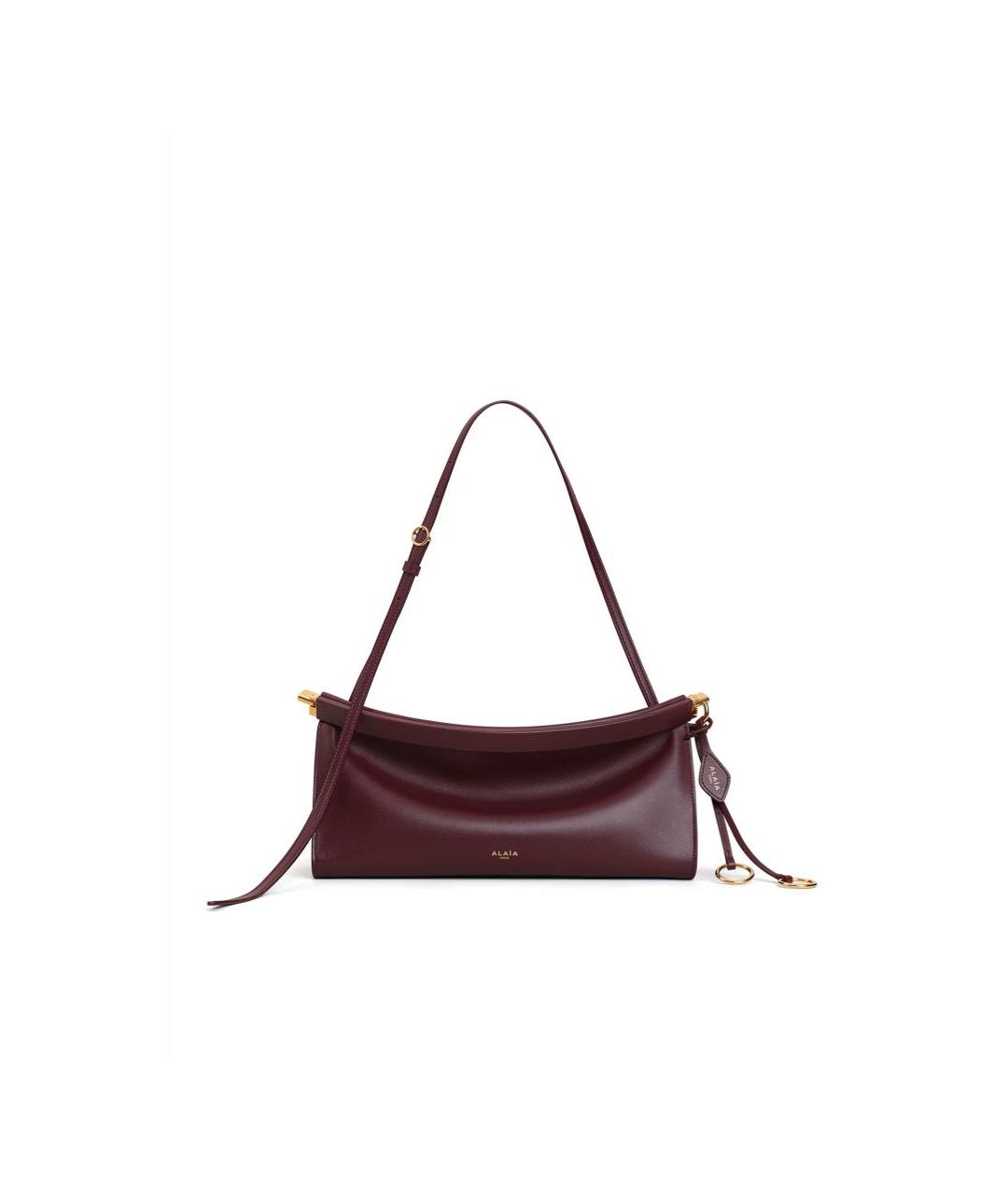 ALAIA Бордовая кожаная сумка с короткими ручками, фото 4