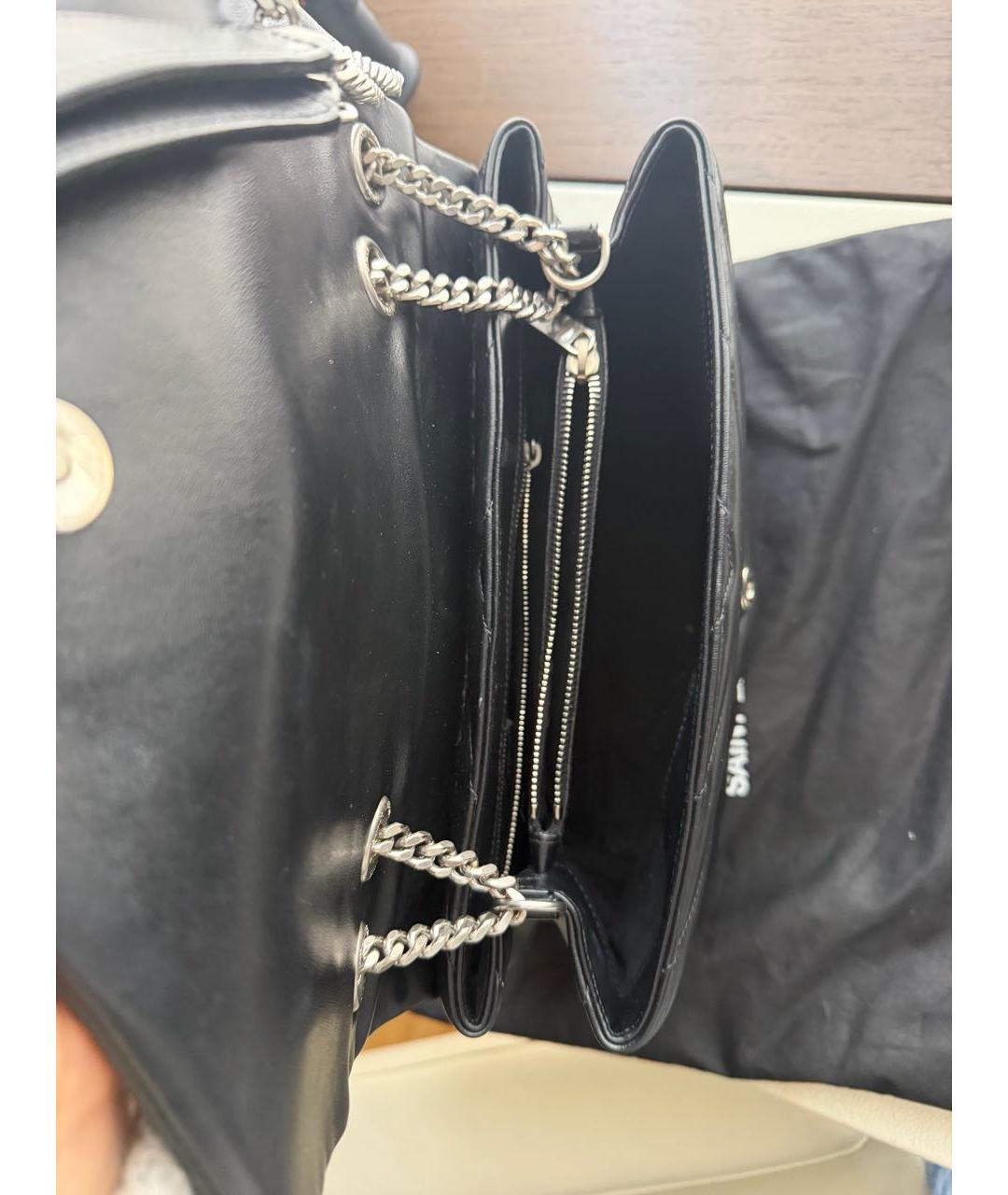 SAINT LAURENT Черная кожаная сумка через плечо, фото 8