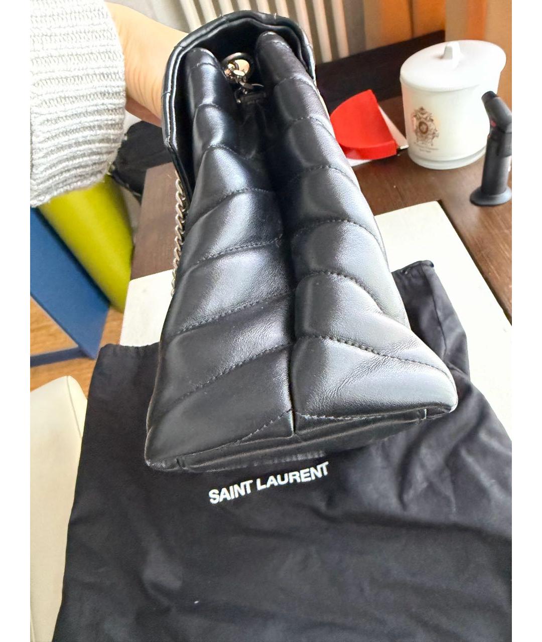 SAINT LAURENT Черная кожаная сумка через плечо, фото 6