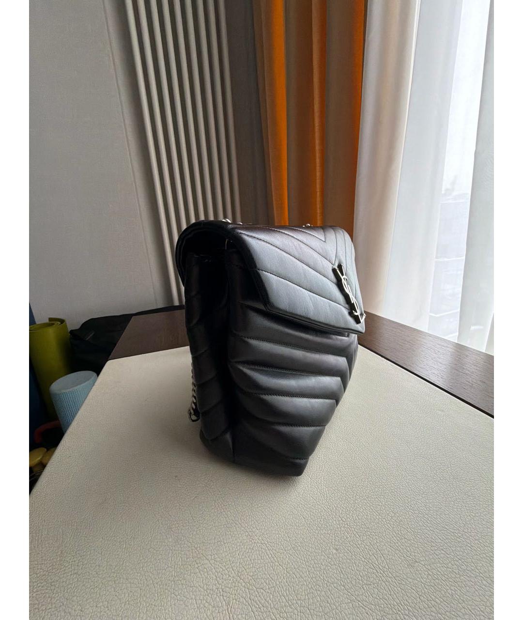 SAINT LAURENT Черная кожаная сумка через плечо, фото 2