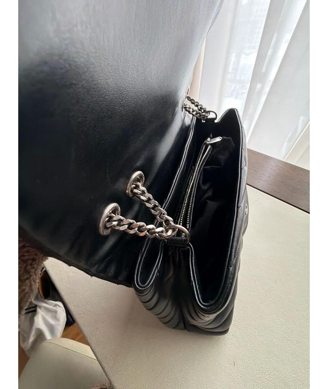 SAINT LAURENT Черная кожаная сумка через плечо, фото 4