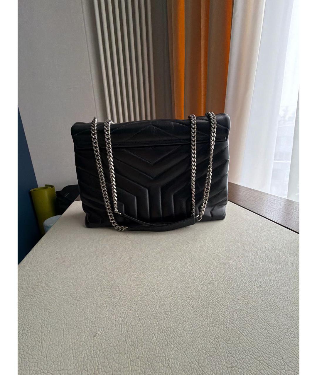 SAINT LAURENT Черная кожаная сумка через плечо, фото 3