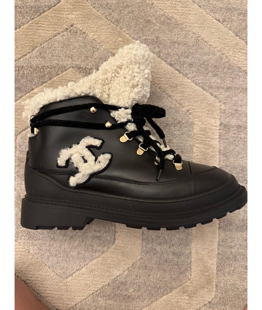 CHANEL Черные кожаные ботинки, фото 9