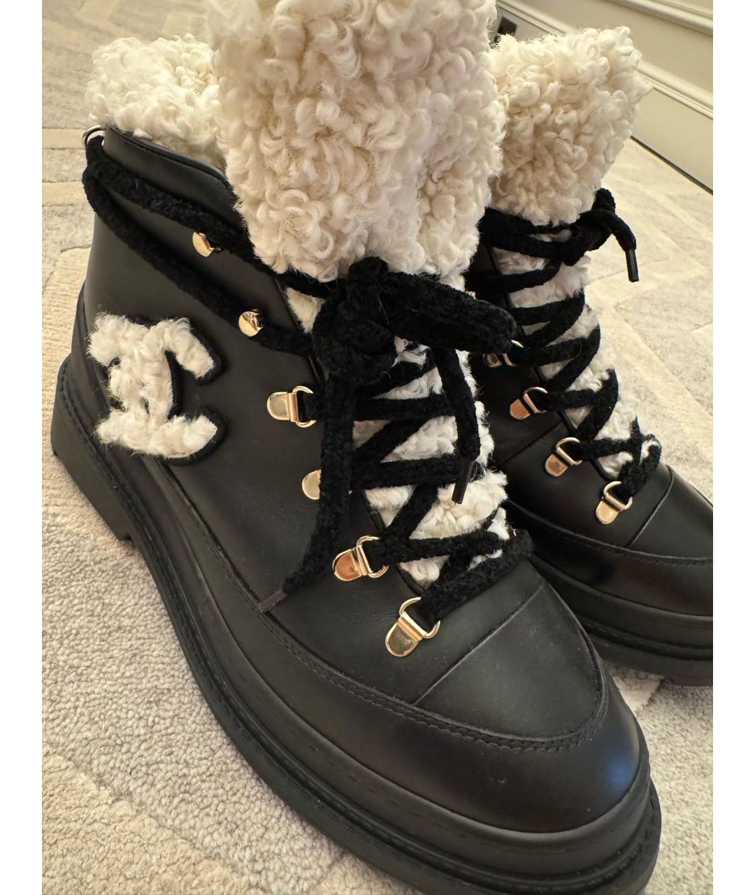 CHANEL Черные кожаные ботинки, фото 8