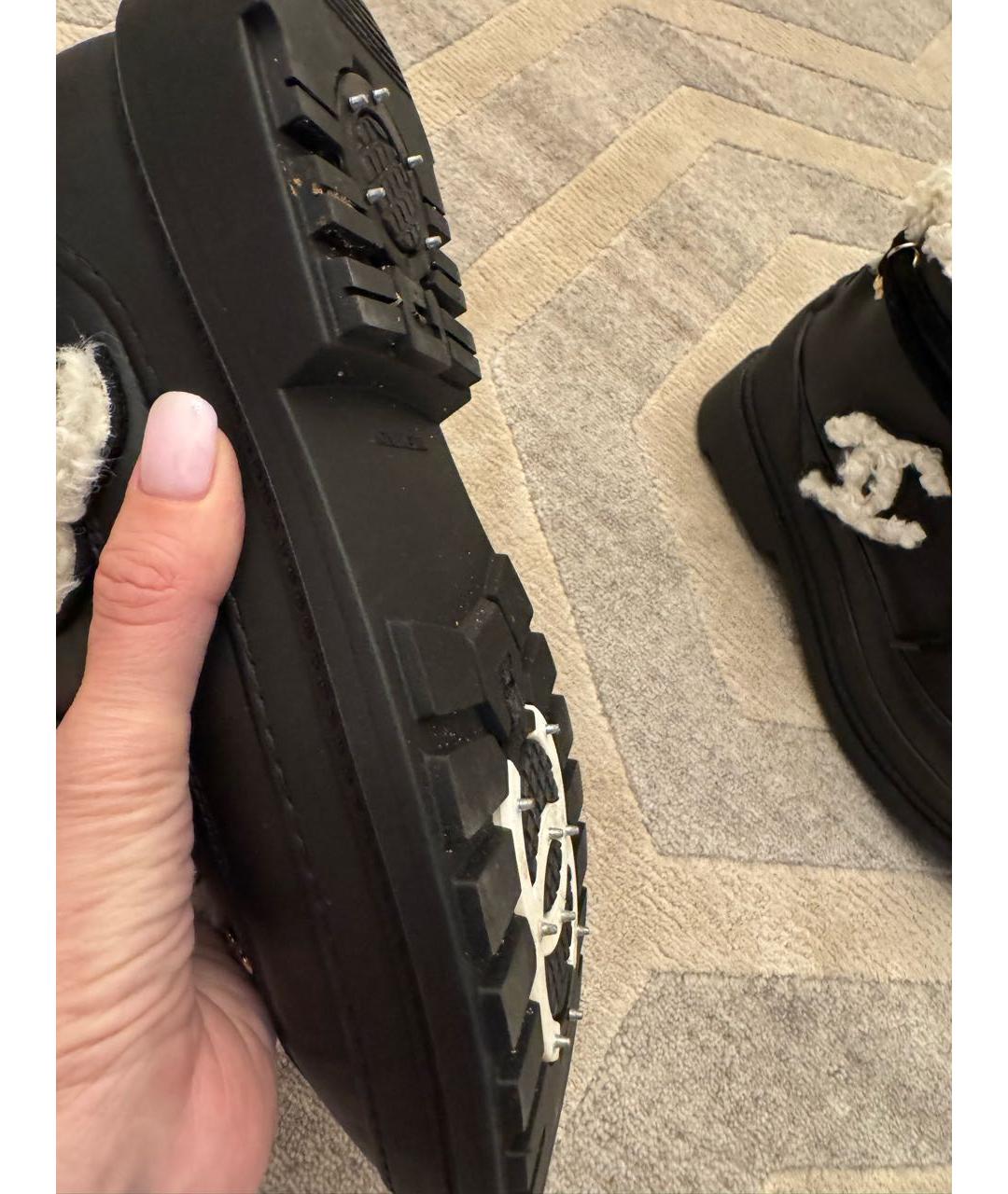 CHANEL Черные кожаные ботинки, фото 7