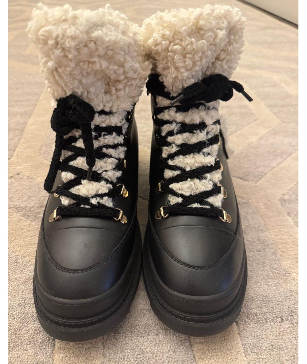 CHANEL Черные кожаные ботинки, фото 2