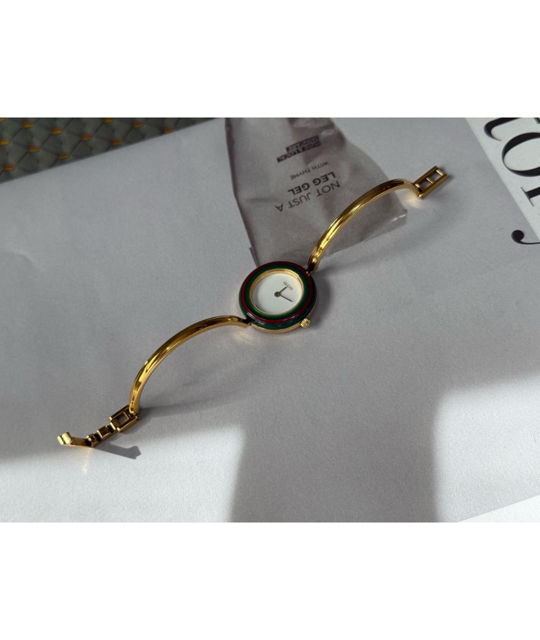 GUCCI Золотые пластиковые часы, фото 8