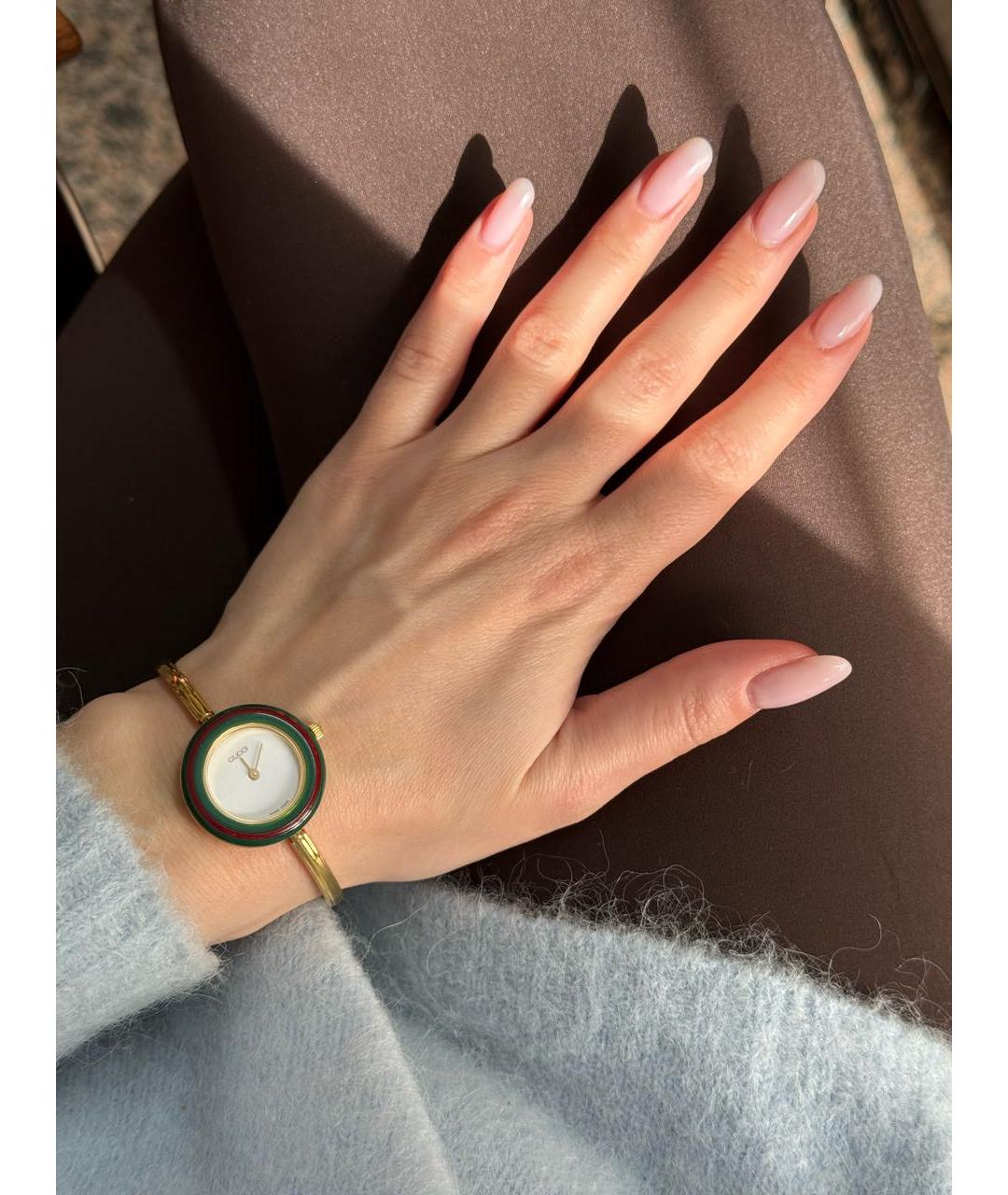 GUCCI Золотые пластиковые часы, фото 6