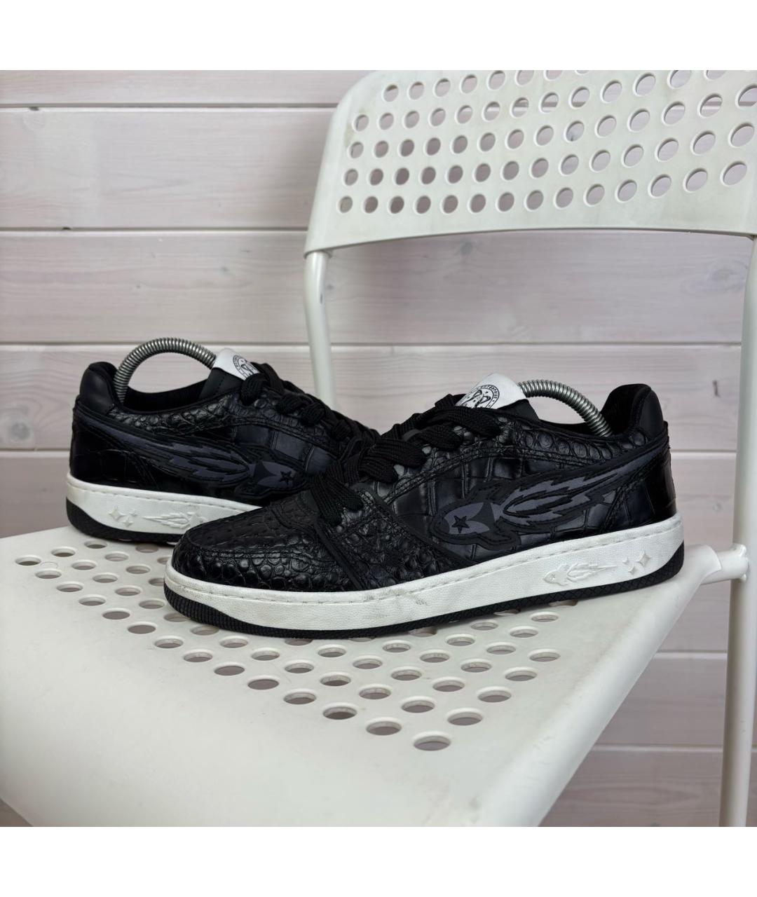 ENTERPRISE JAPAN Черные кожаные низкие кроссовки / кеды, фото 2