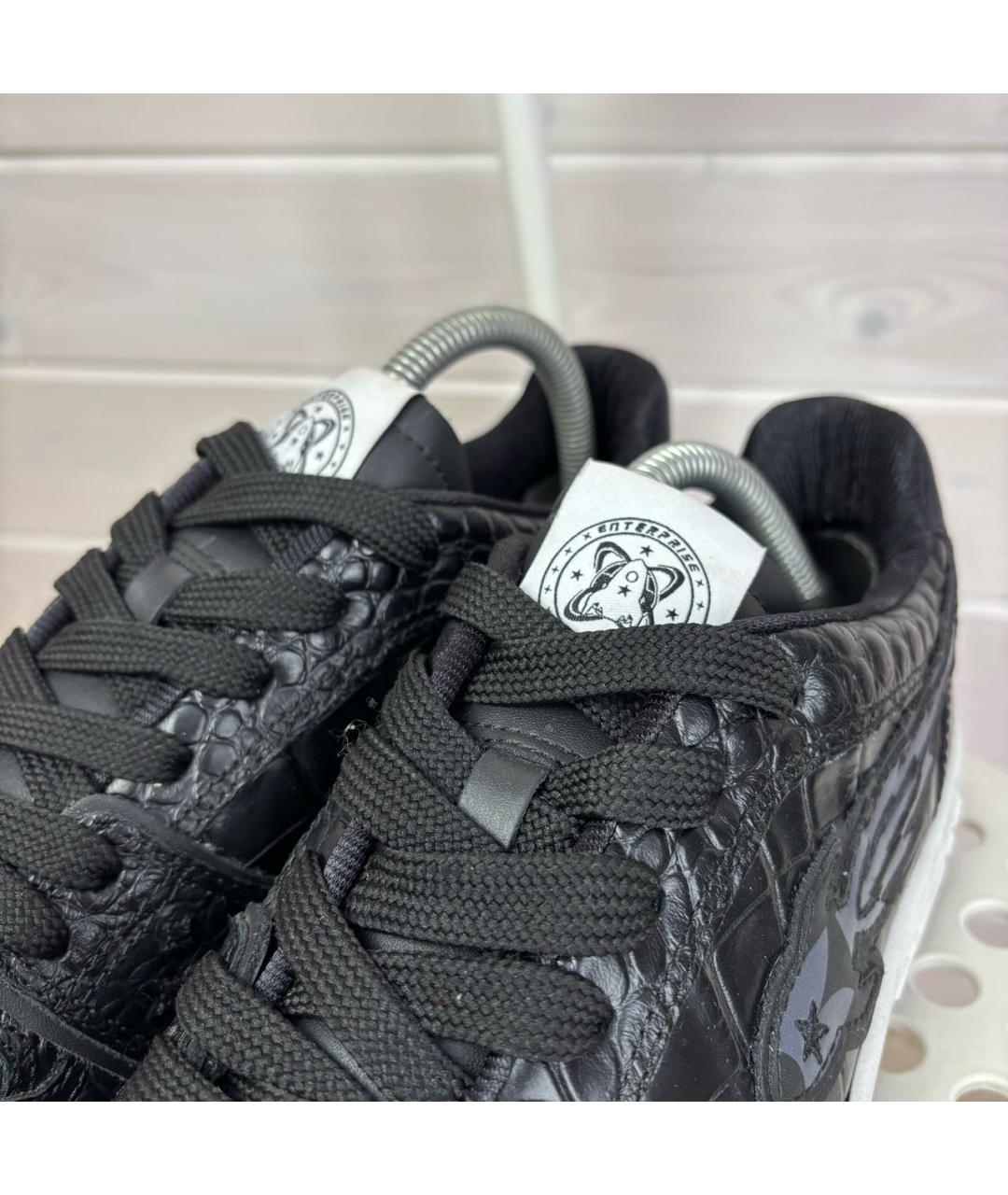 ENTERPRISE JAPAN Черные кожаные низкие кроссовки / кеды, фото 5