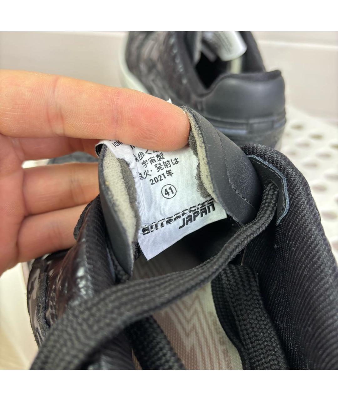 ENTERPRISE JAPAN Черные кожаные низкие кроссовки / кеды, фото 6