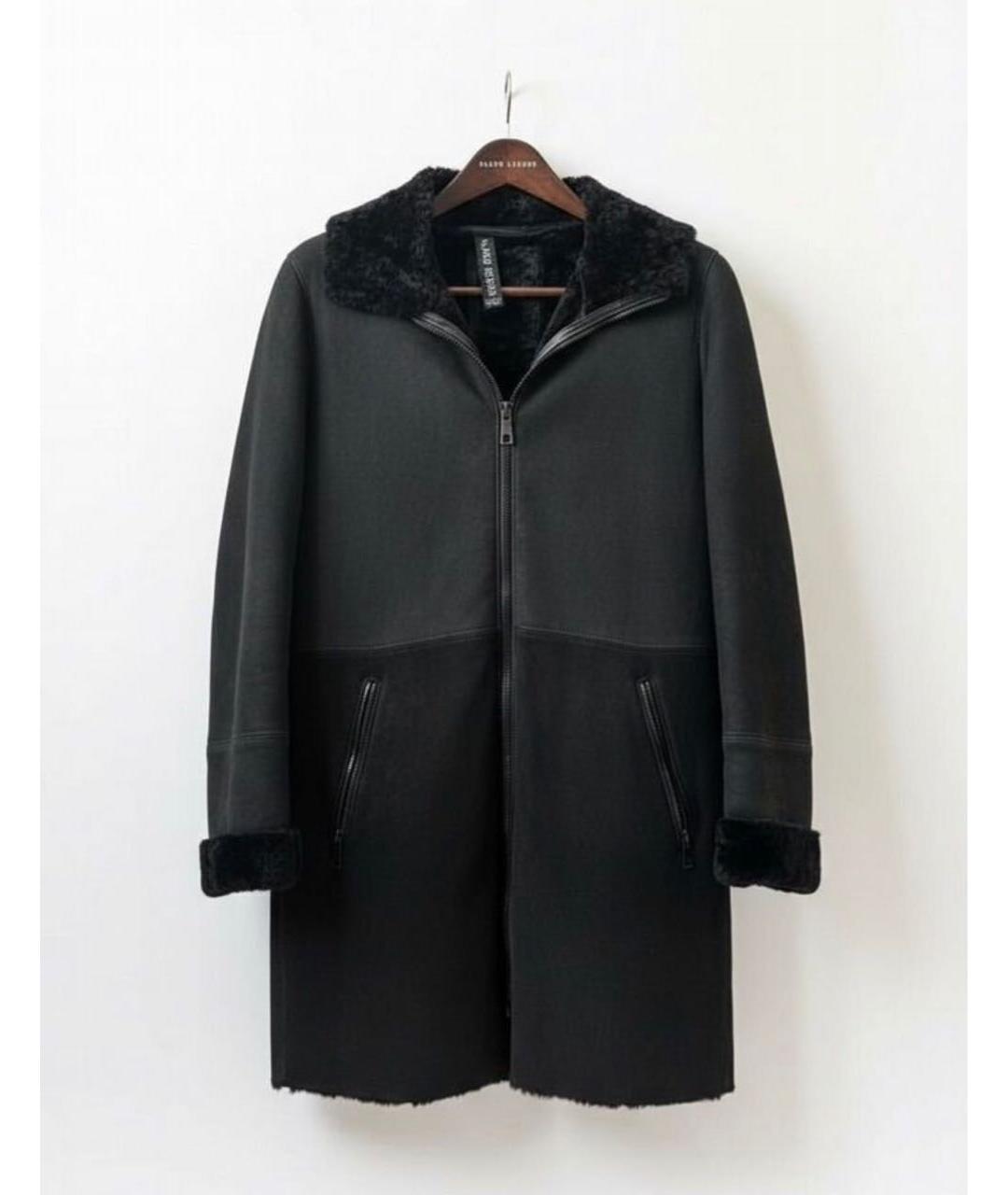 GIORGIO BRATO Черная кожаная дубленка/шуба, фото 4