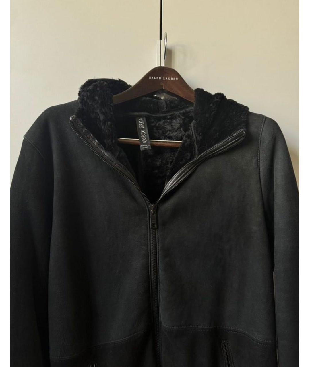 GIORGIO BRATO Черная кожаная дубленка/шуба, фото 3