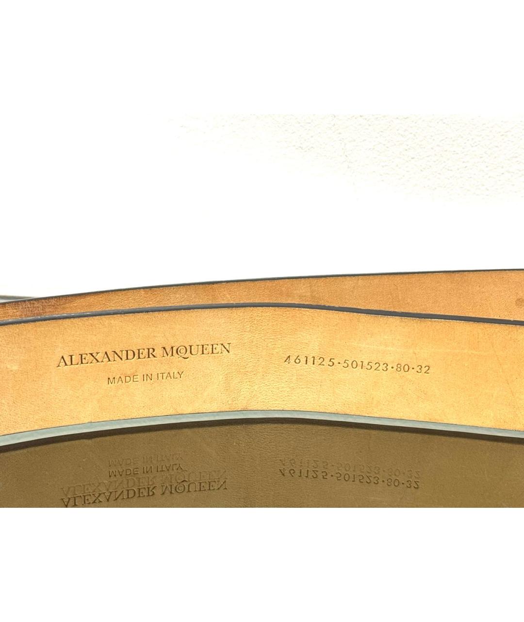 ALEXANDER MCQUEEN Черный кожаный ремень, фото 3