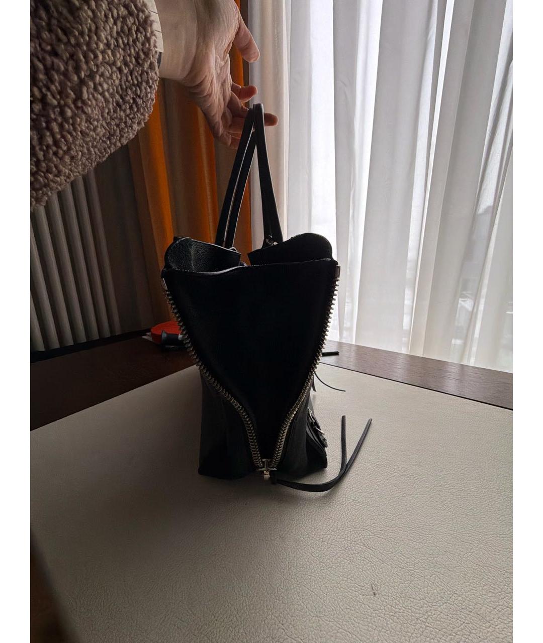 BALENCIAGA Черная кожаная сумка тоут, фото 2