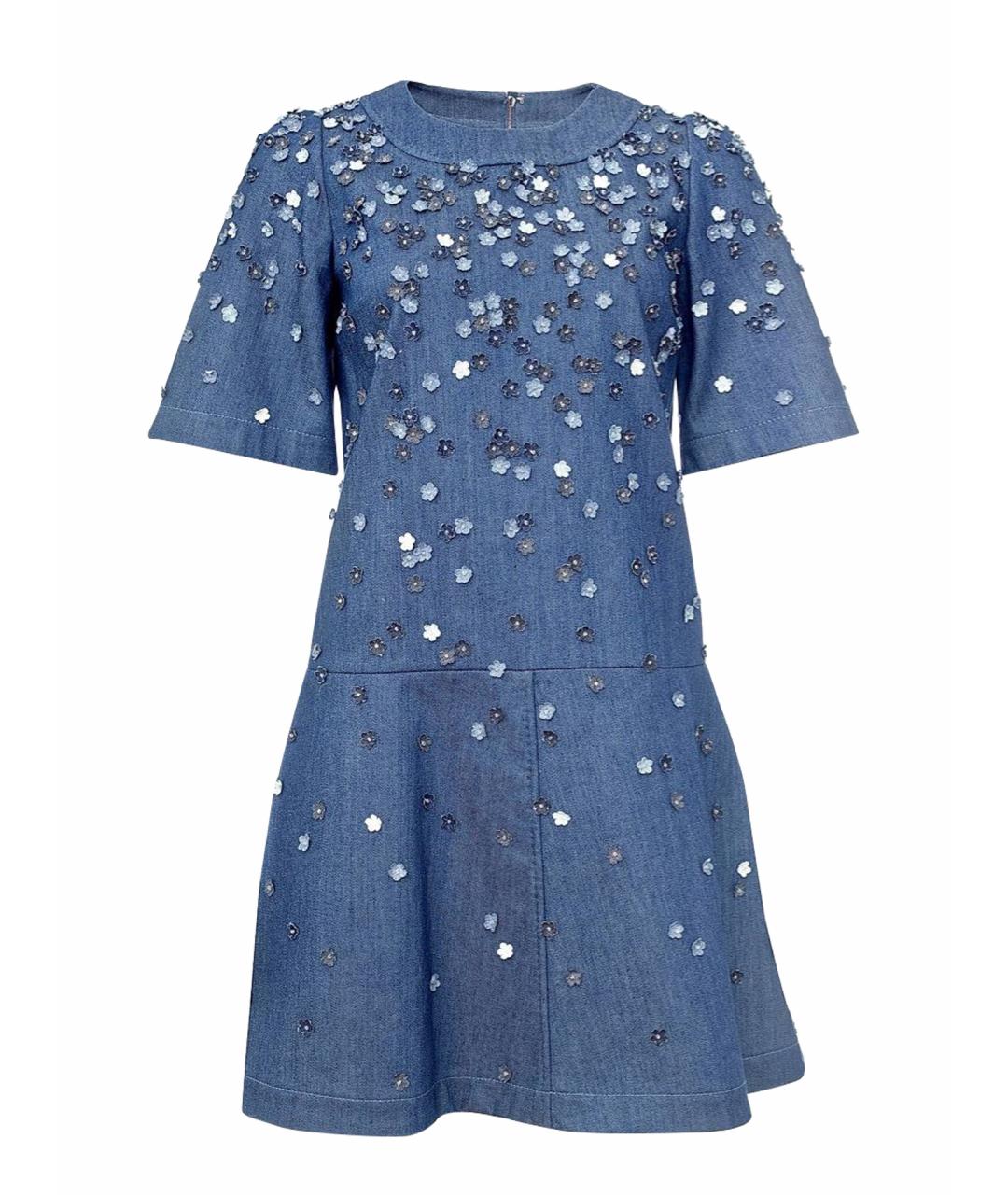 DOLCE&GABBANA Синее хлопко-эластановое повседневное платье, фото 1