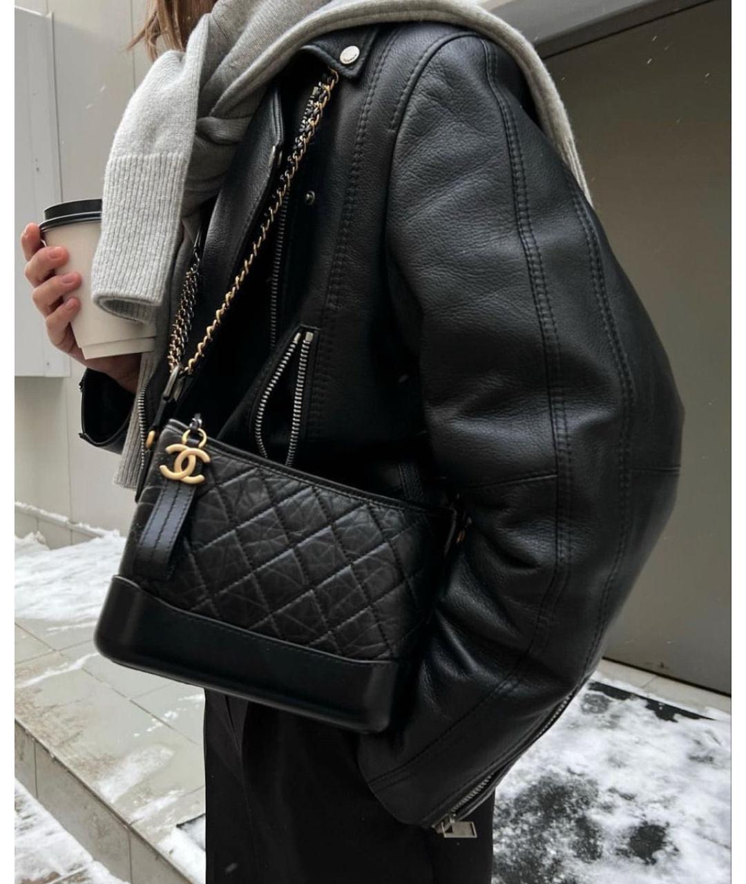 CHANEL Черная кожаная сумка через плечо, фото 7