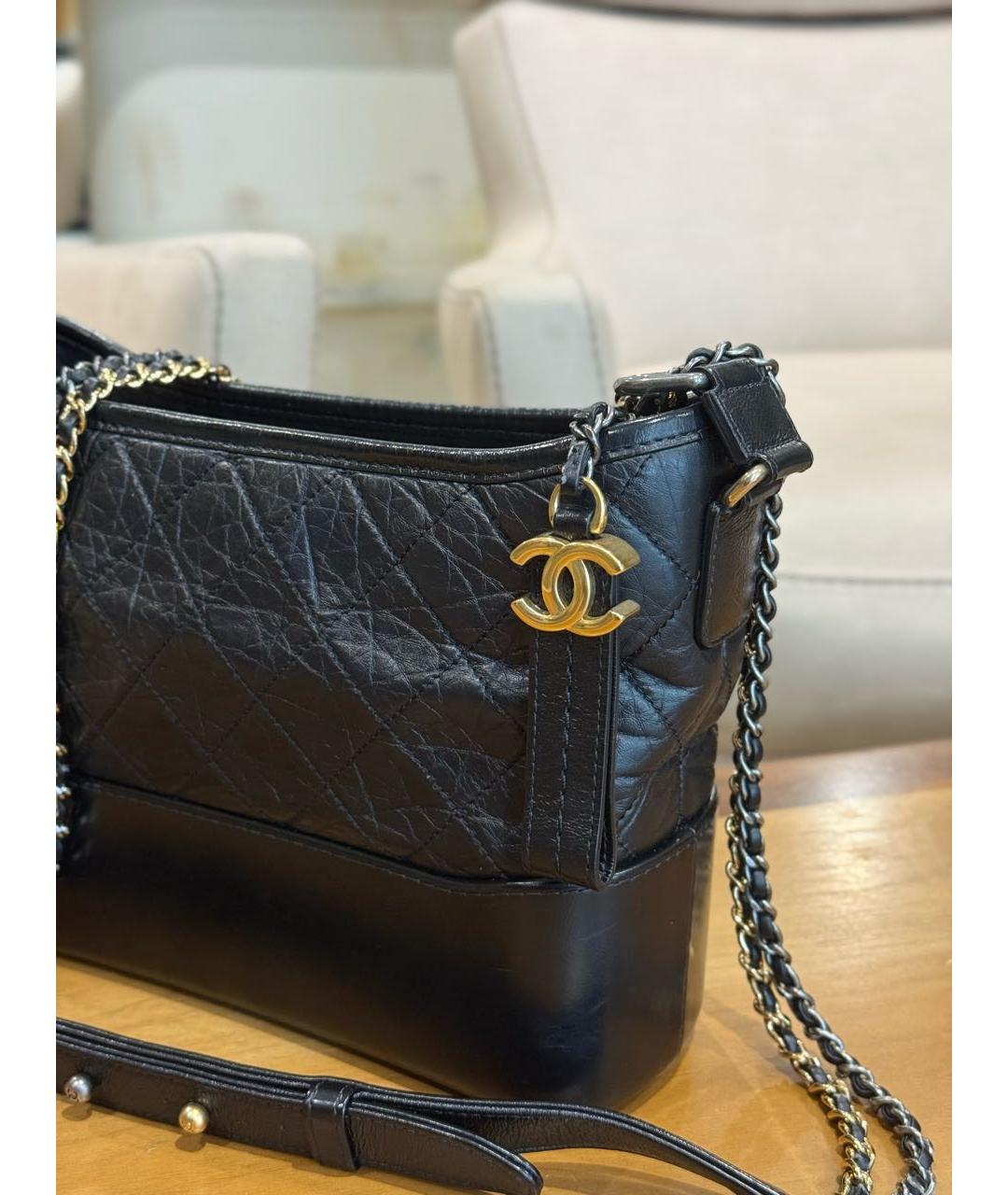 CHANEL Черная кожаная сумка через плечо, фото 4