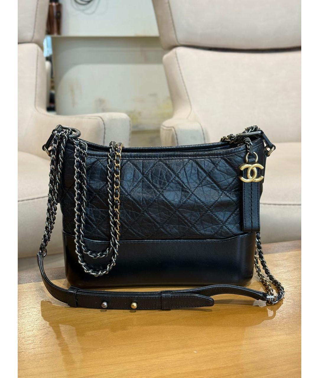 CHANEL Черная кожаная сумка через плечо, фото 2