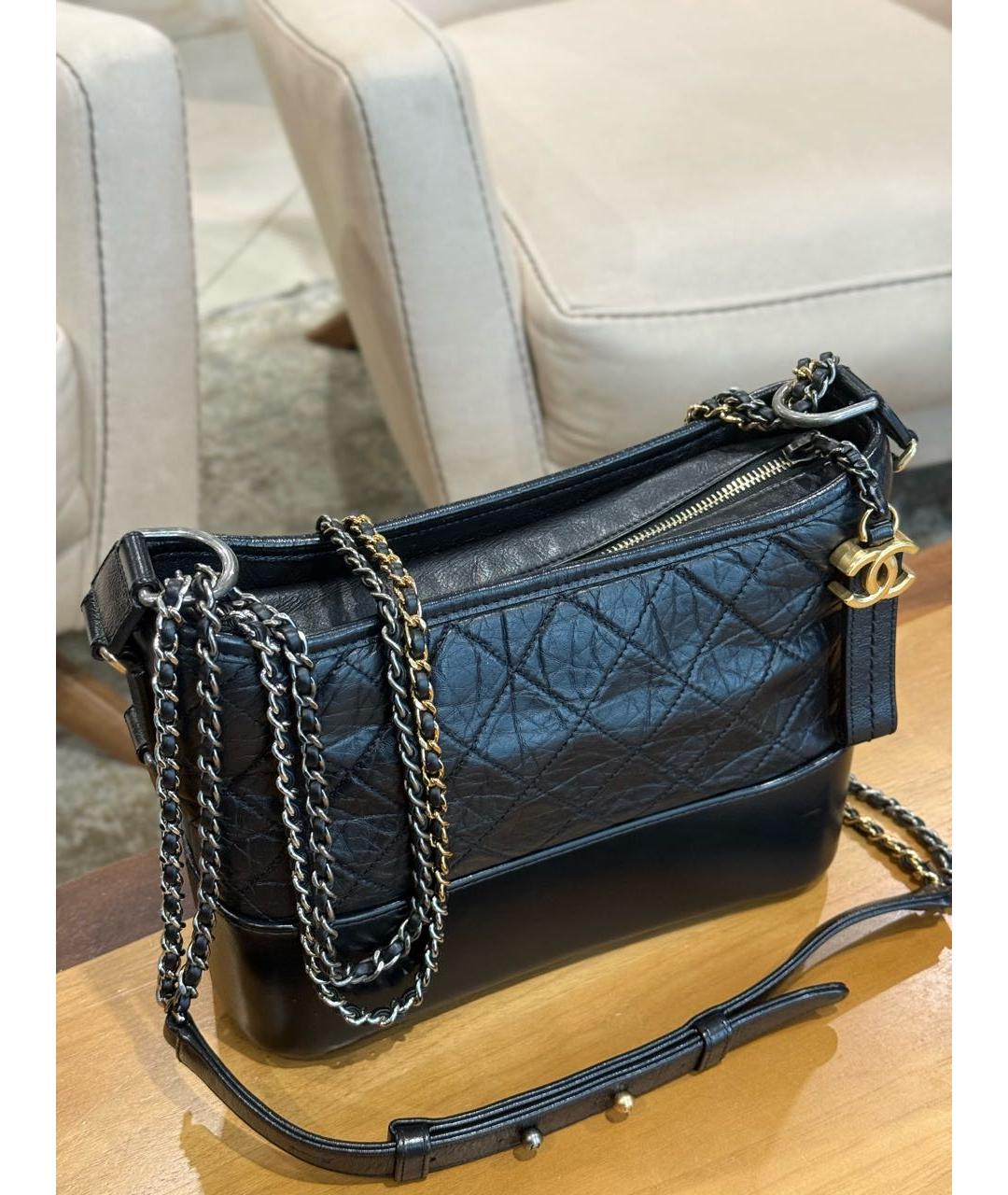 CHANEL Черная кожаная сумка через плечо, фото 5