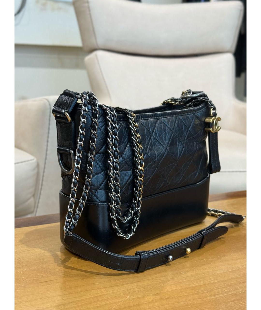 CHANEL Черная кожаная сумка через плечо, фото 3