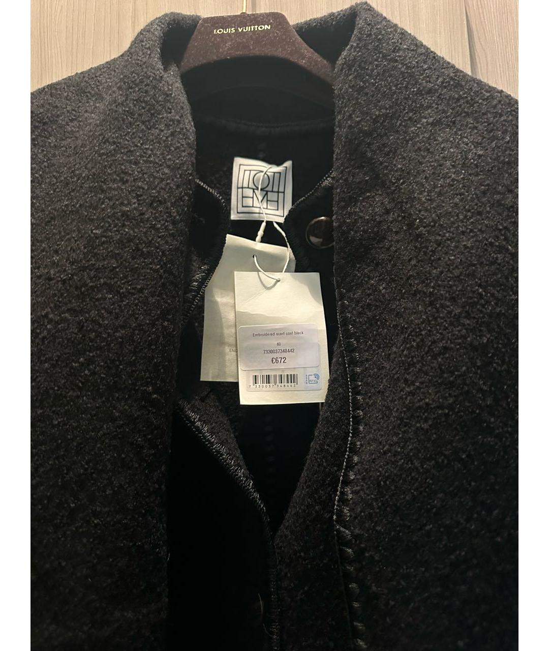 TOTEME Черное шерстяное пальто, фото 4