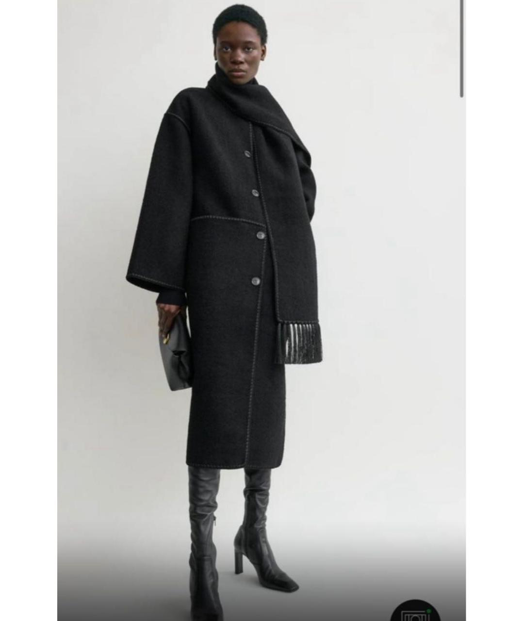 TOTEME Черное шерстяное пальто, фото 2