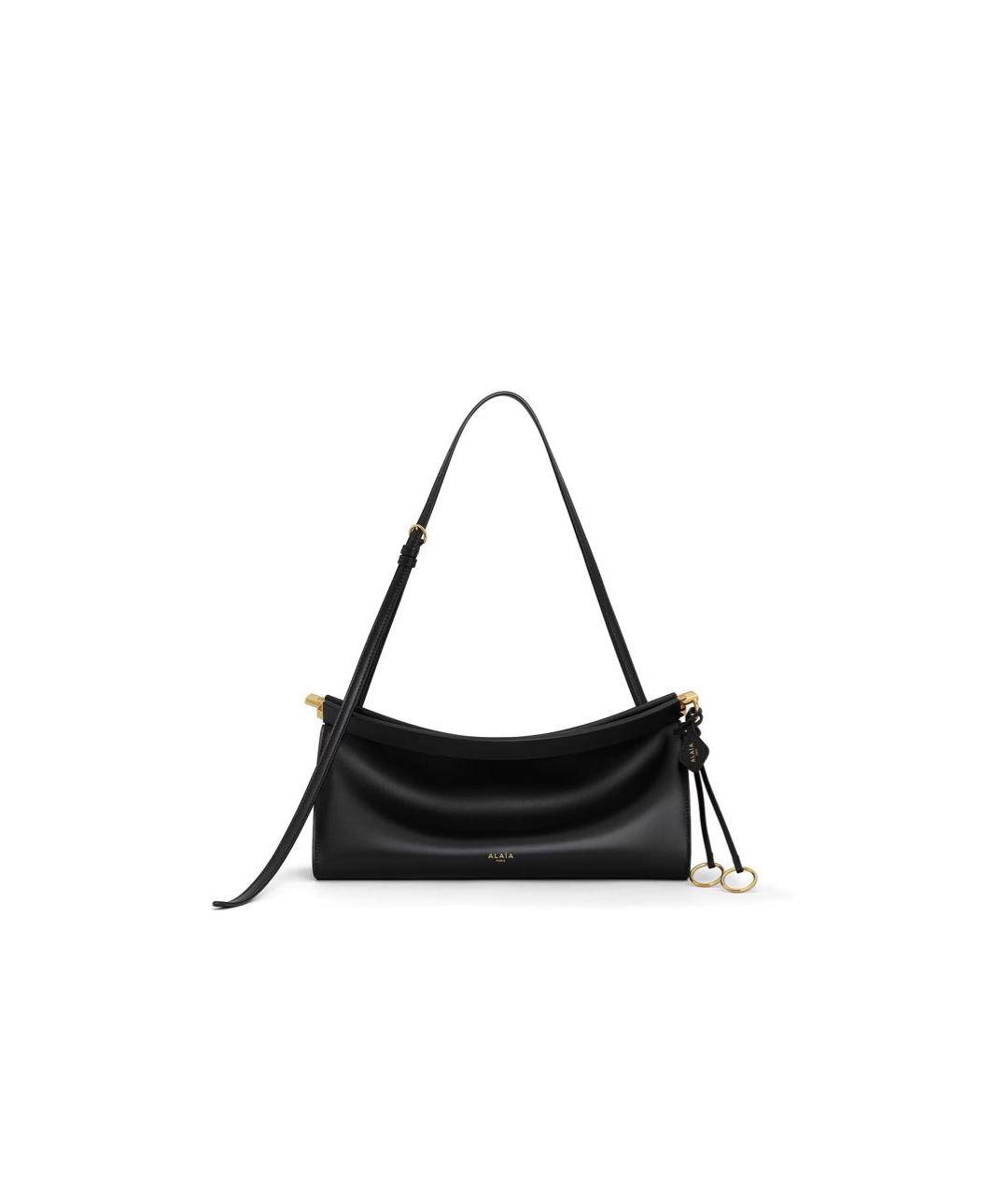 ALAIA Черная кожаная сумка с короткими ручками, фото 4
