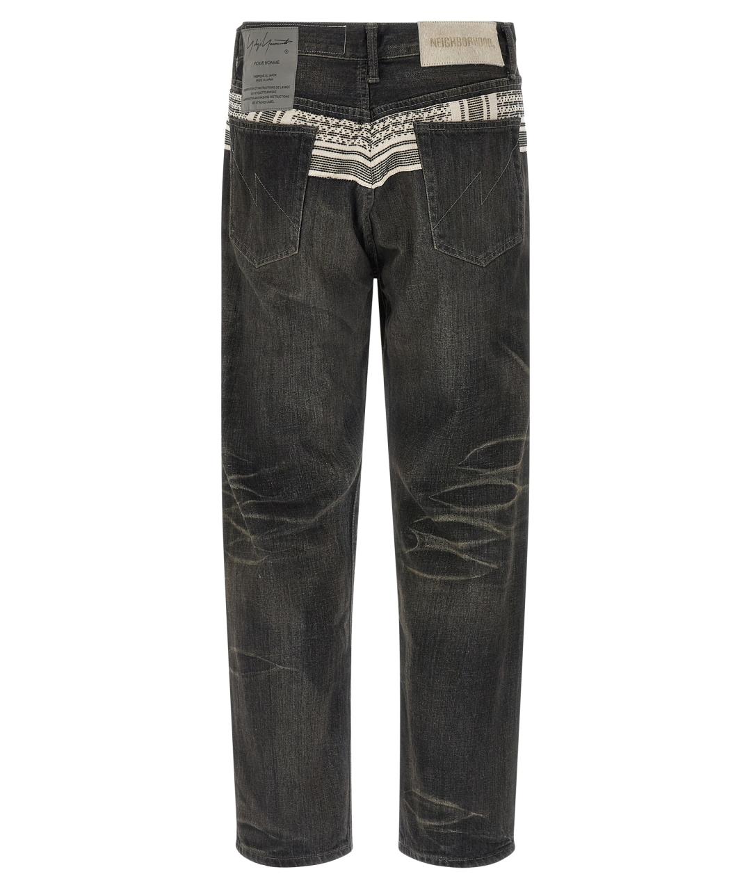 YOHJI YAMAMOTO Черные хлопковые прямые джинсы, фото 2