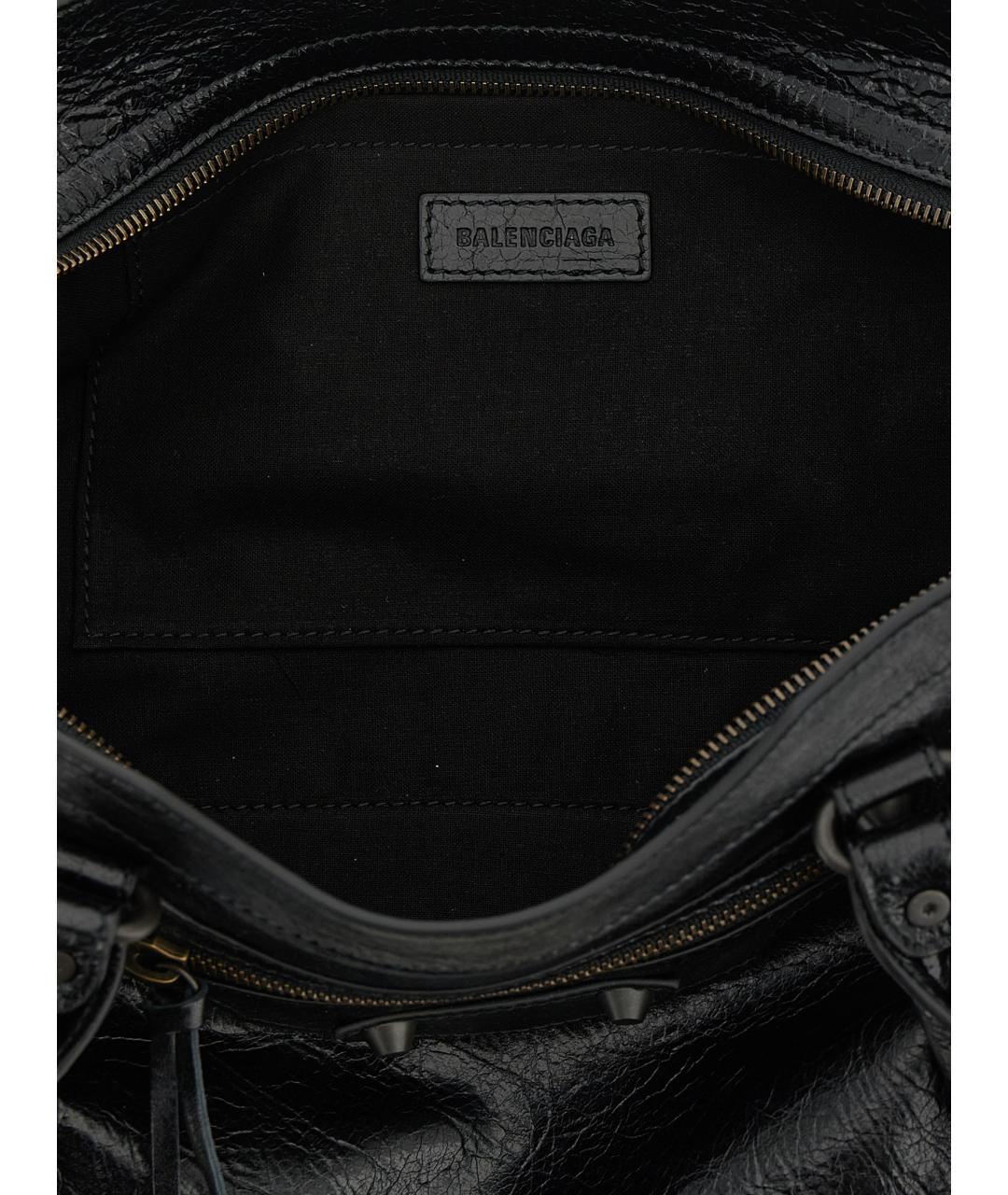 BALENCIAGA Черная кожаная сумка через плечо, фото 4