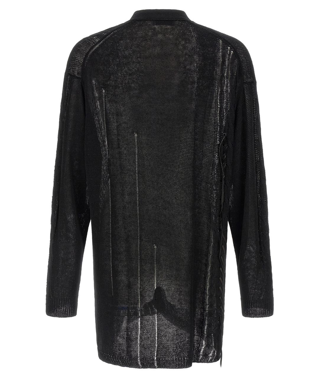 YOHJI YAMAMOTO Черный льняной кардиган, фото 2