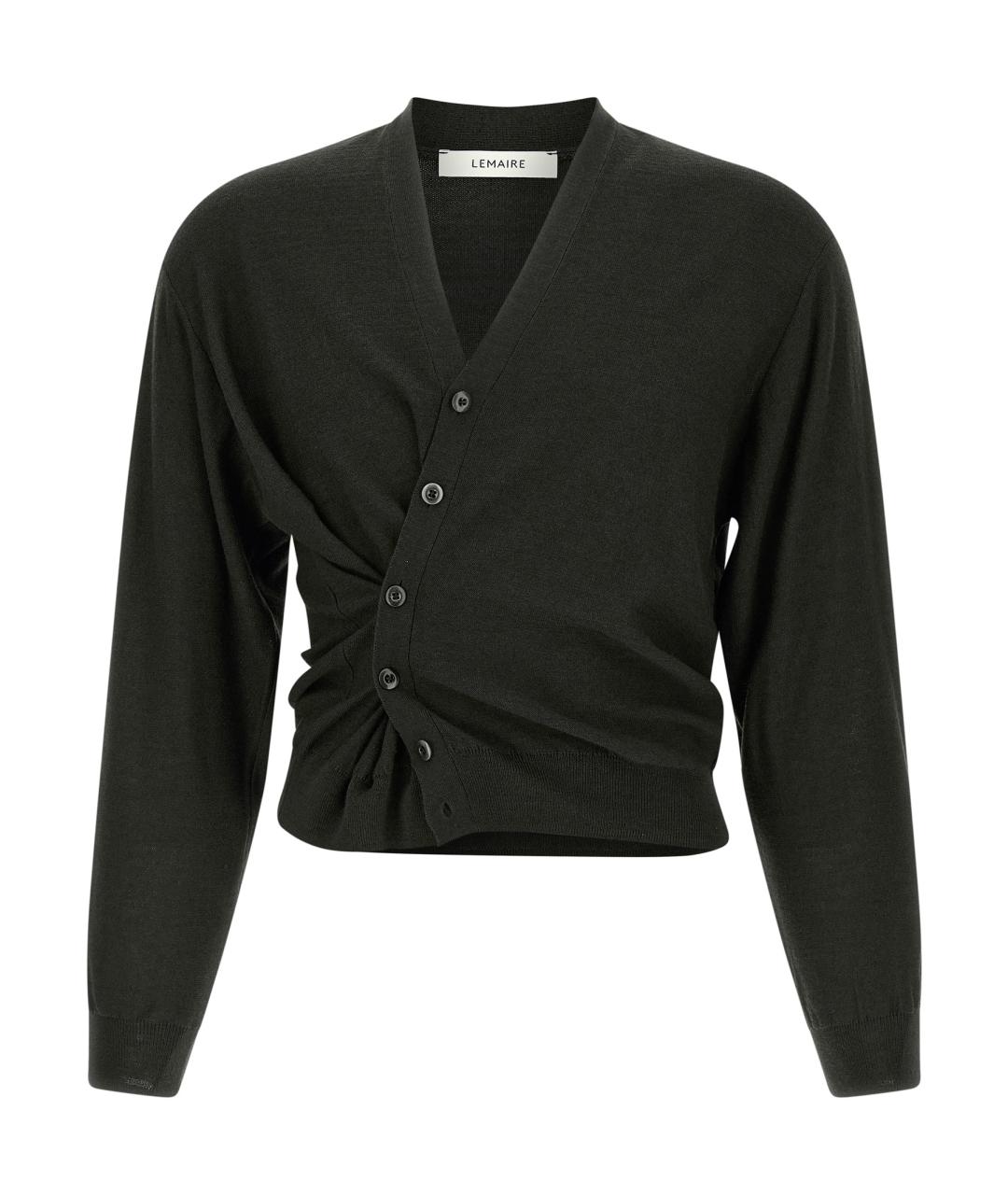 LEMAIRE Черный шерстяной кардиган, фото 2