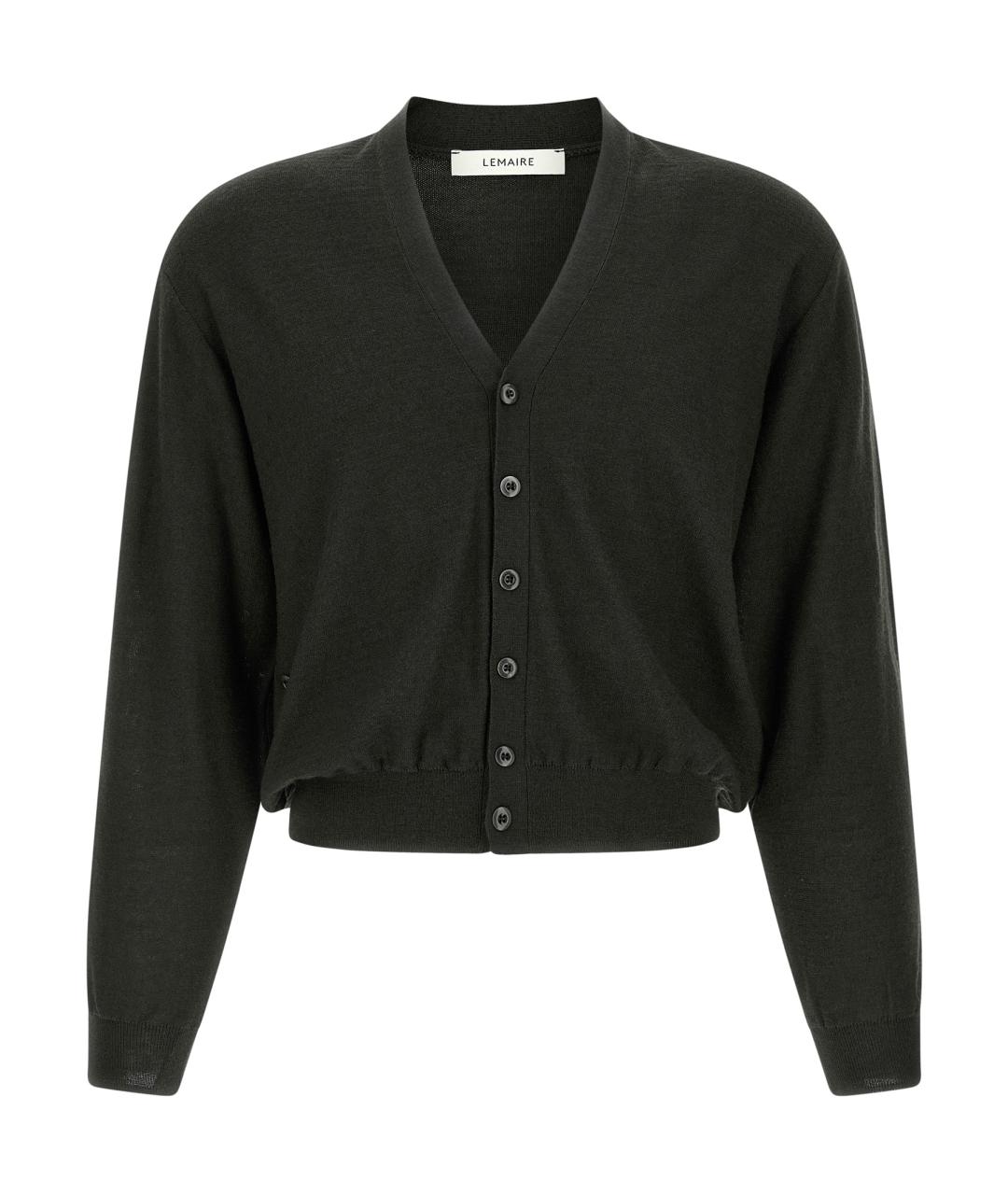 LEMAIRE Черный шерстяной кардиган, фото 1