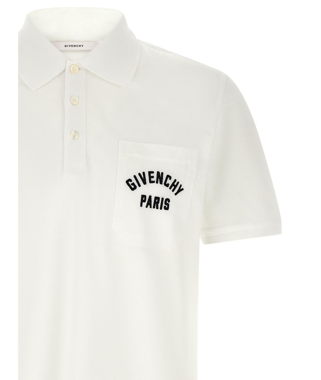 GIVENCHY Белое хлопковое поло с коротким рукавом, фото 3