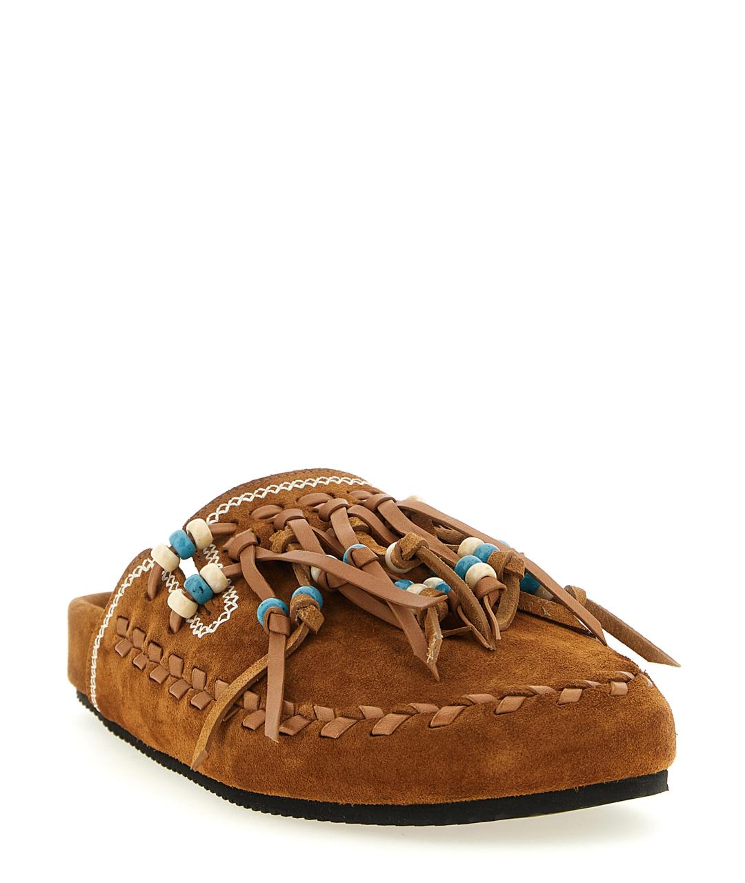 ALANUI Коричневые замшевые сабо, фото 2