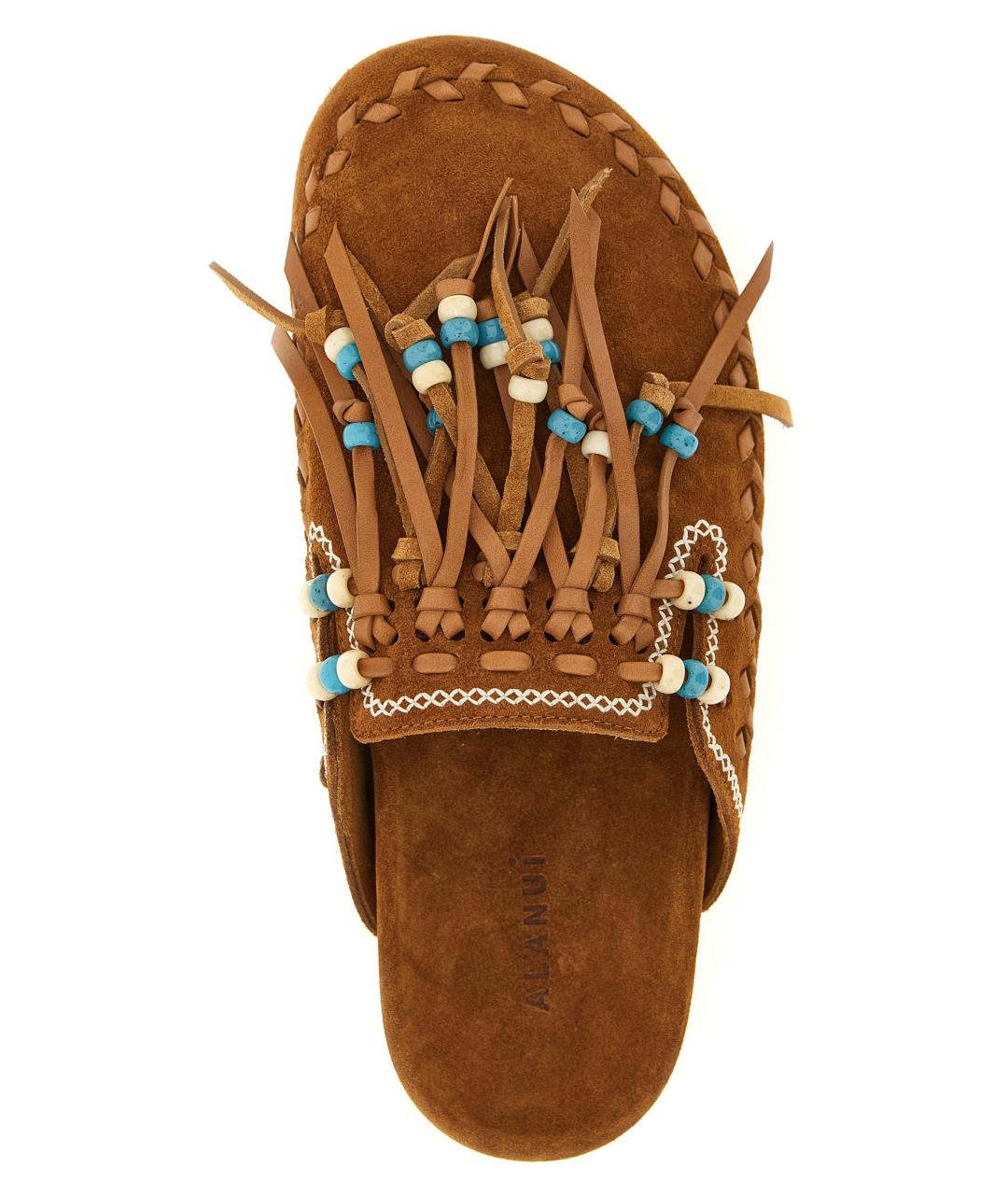 ALANUI Коричневые замшевые сабо, фото 4