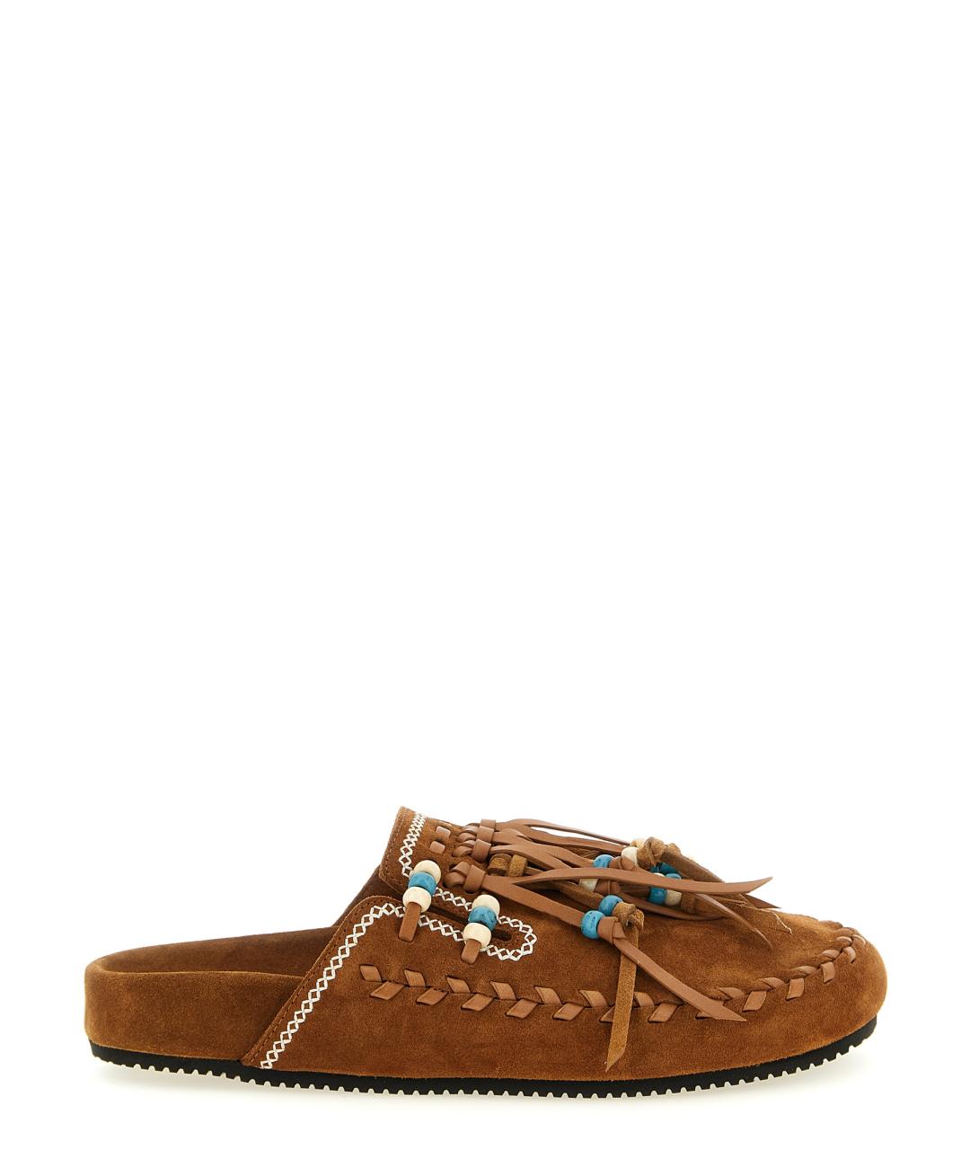 ALANUI Коричневые замшевые сабо, фото 1