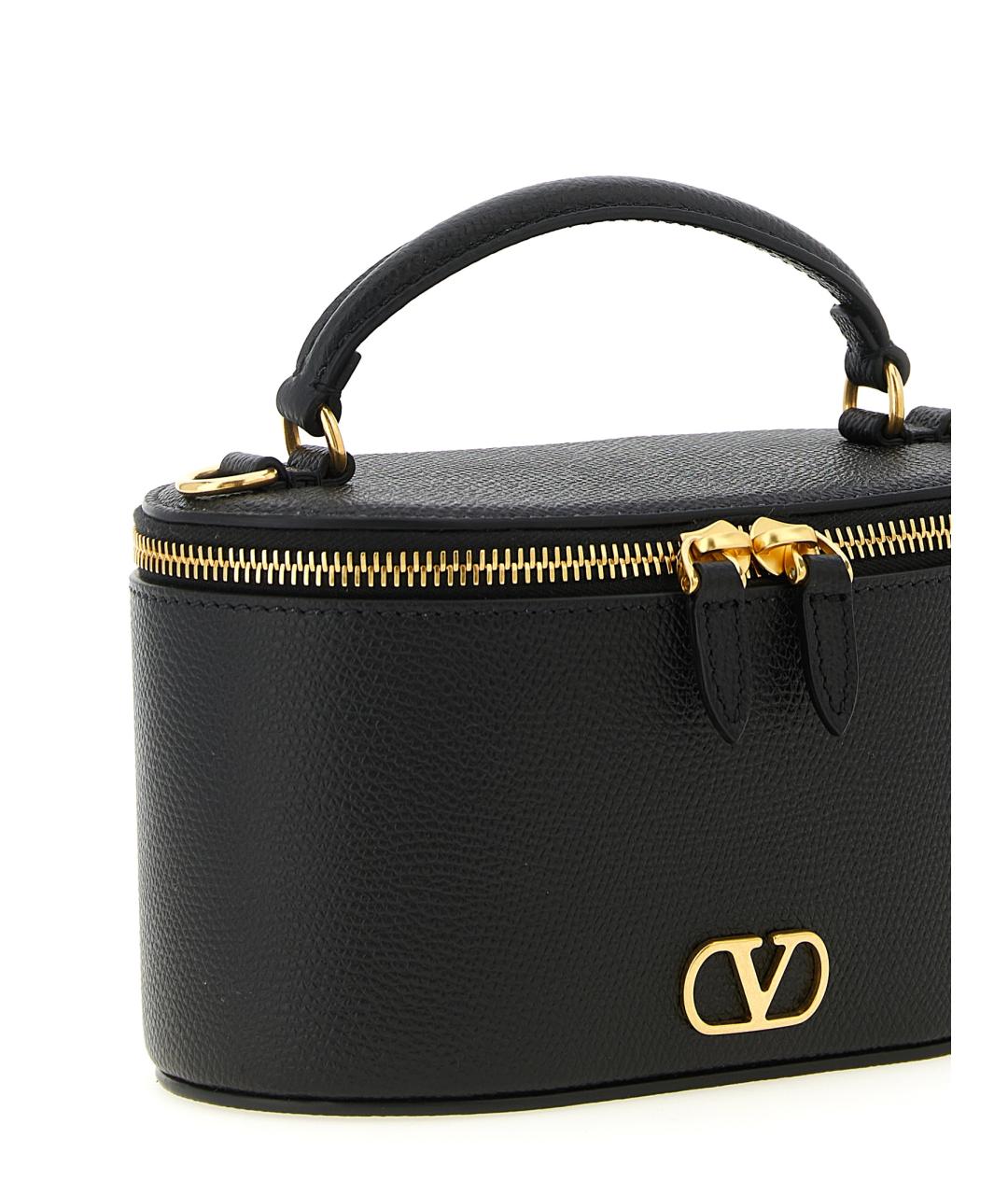 VALENTINO Черная кожаная сумка через плечо, фото 3