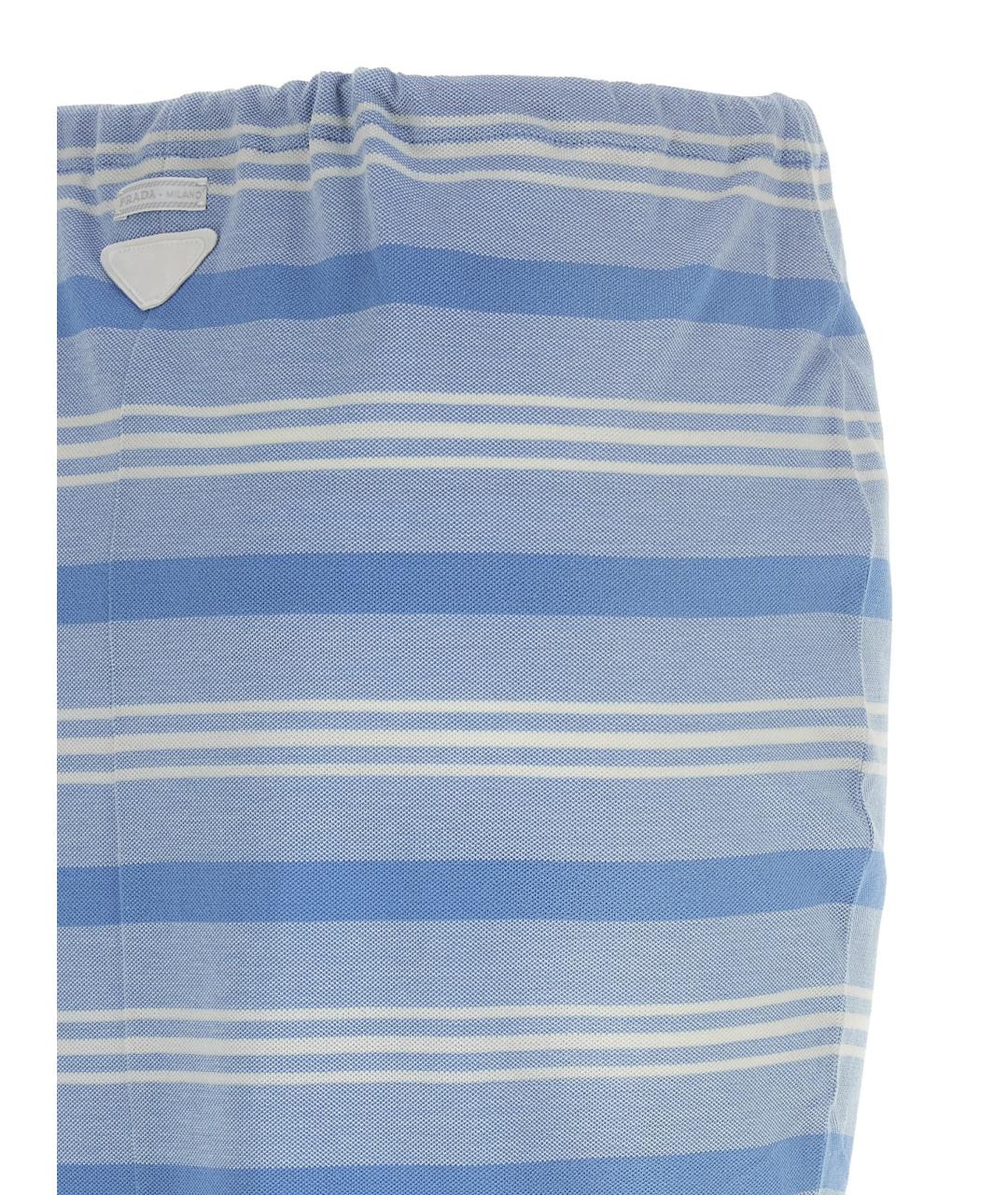 PRADA Голубая хлопковая юбка миди, фото 4