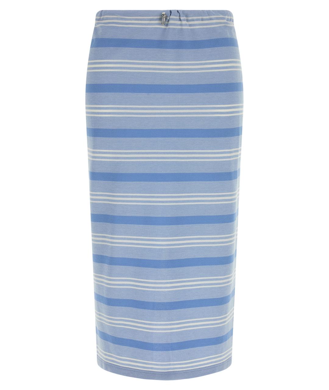 PRADA Голубая хлопковая юбка миди, фото 1