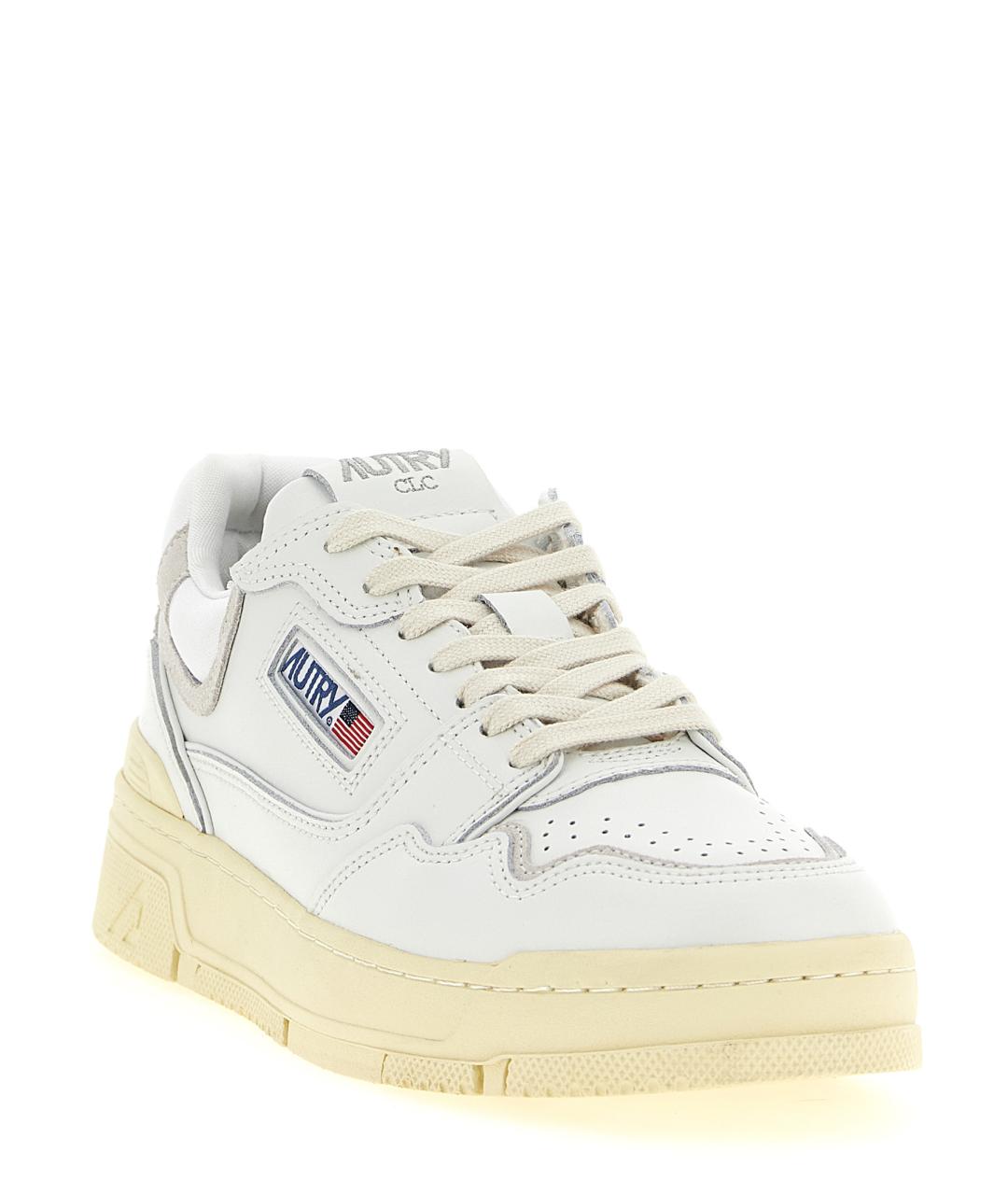 AUTRY Белые кожаные низкие кроссовки / кеды, фото 2