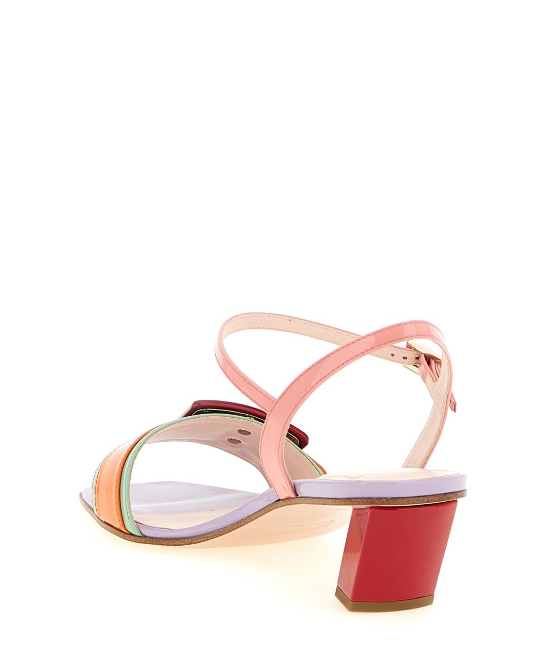 ROGER VIVIER Мульти босоножки из лакированной кожи, фото 3