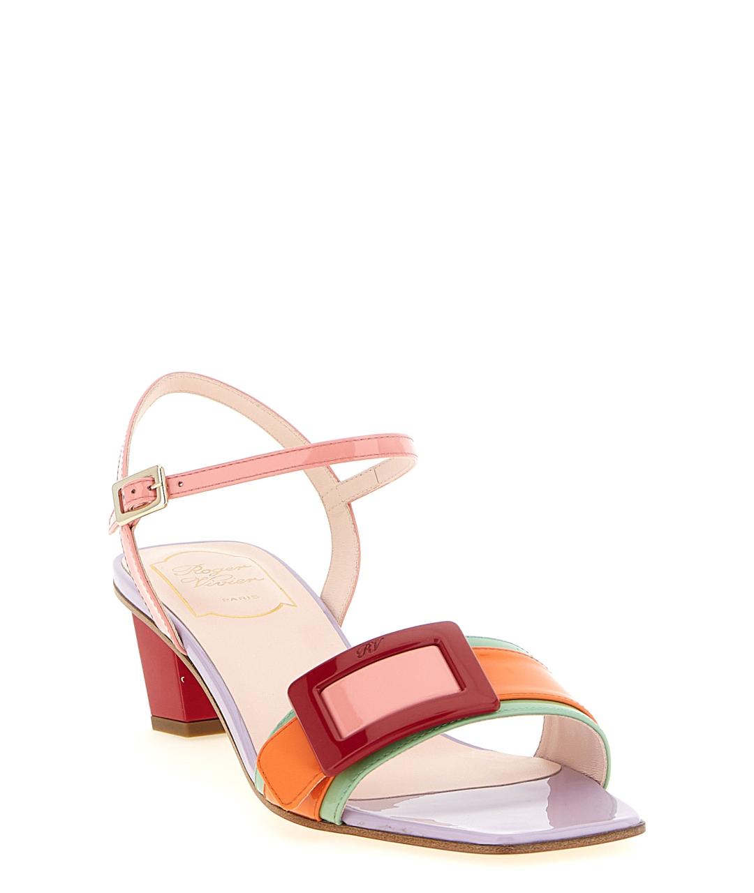 ROGER VIVIER Мульти босоножки из лакированной кожи, фото 2