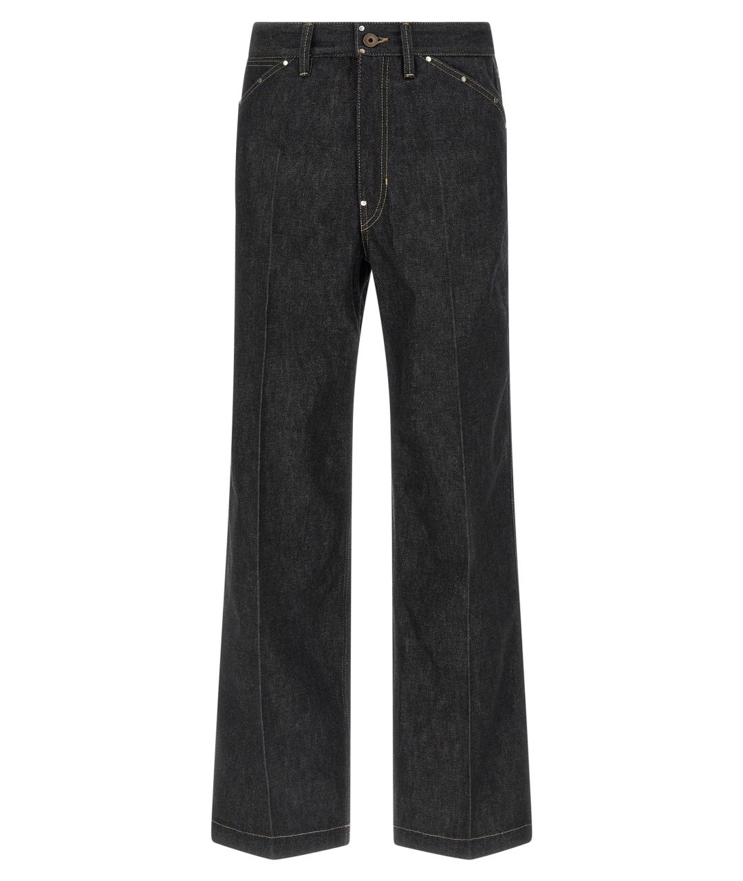 LEMAIRE Черные хлопковые прямые джинсы, фото 1