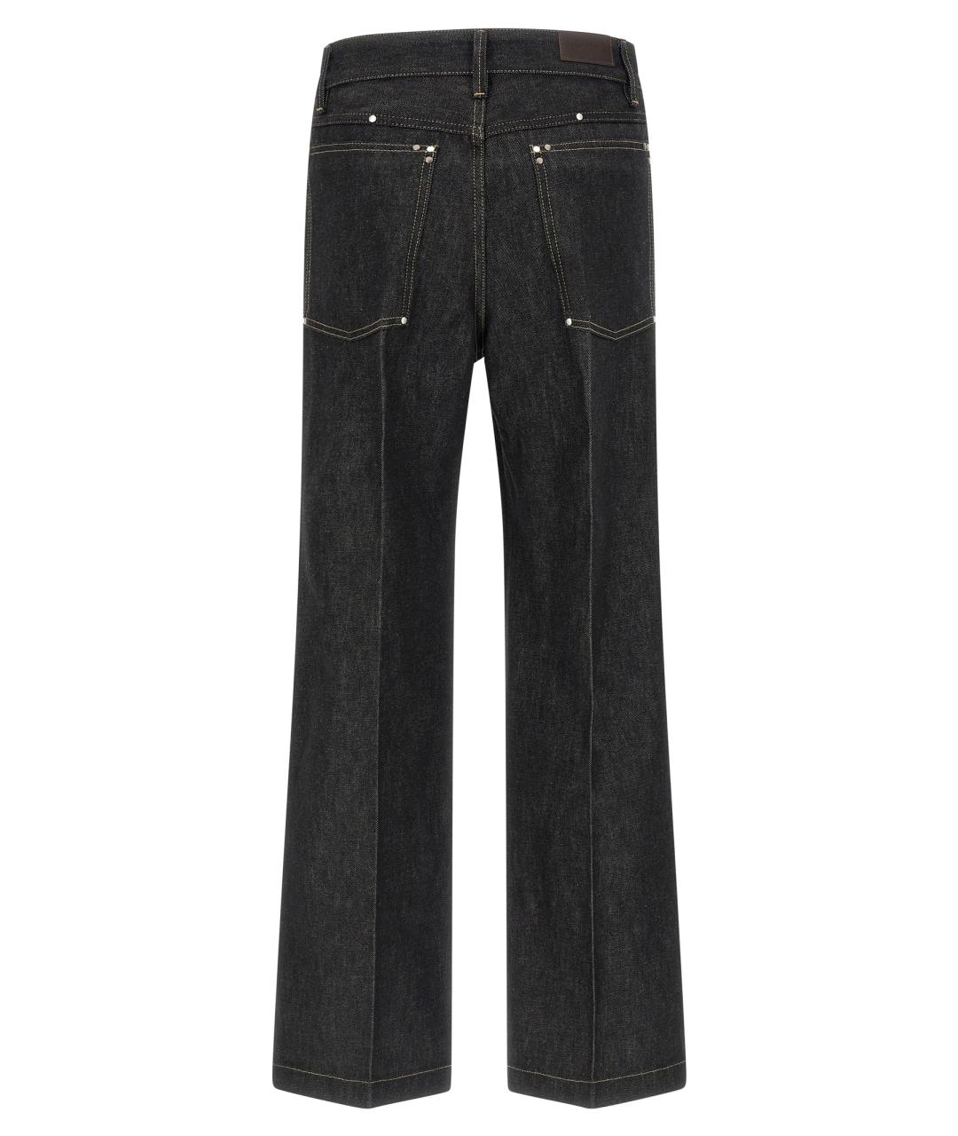 LEMAIRE Черные хлопковые прямые джинсы, фото 2