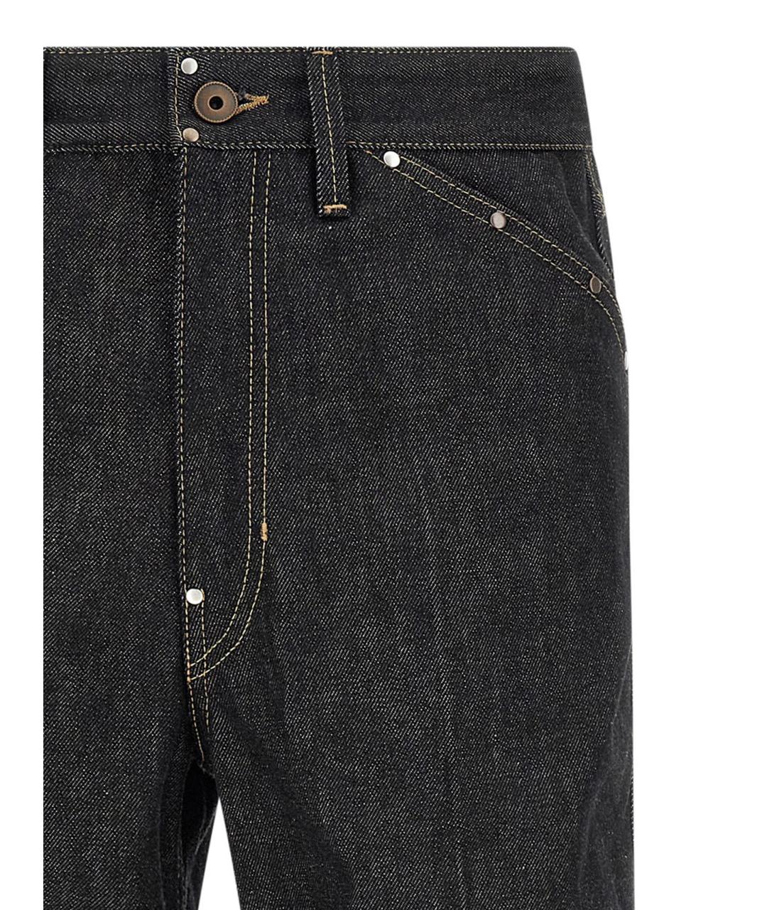 LEMAIRE Черные хлопковые прямые джинсы, фото 3