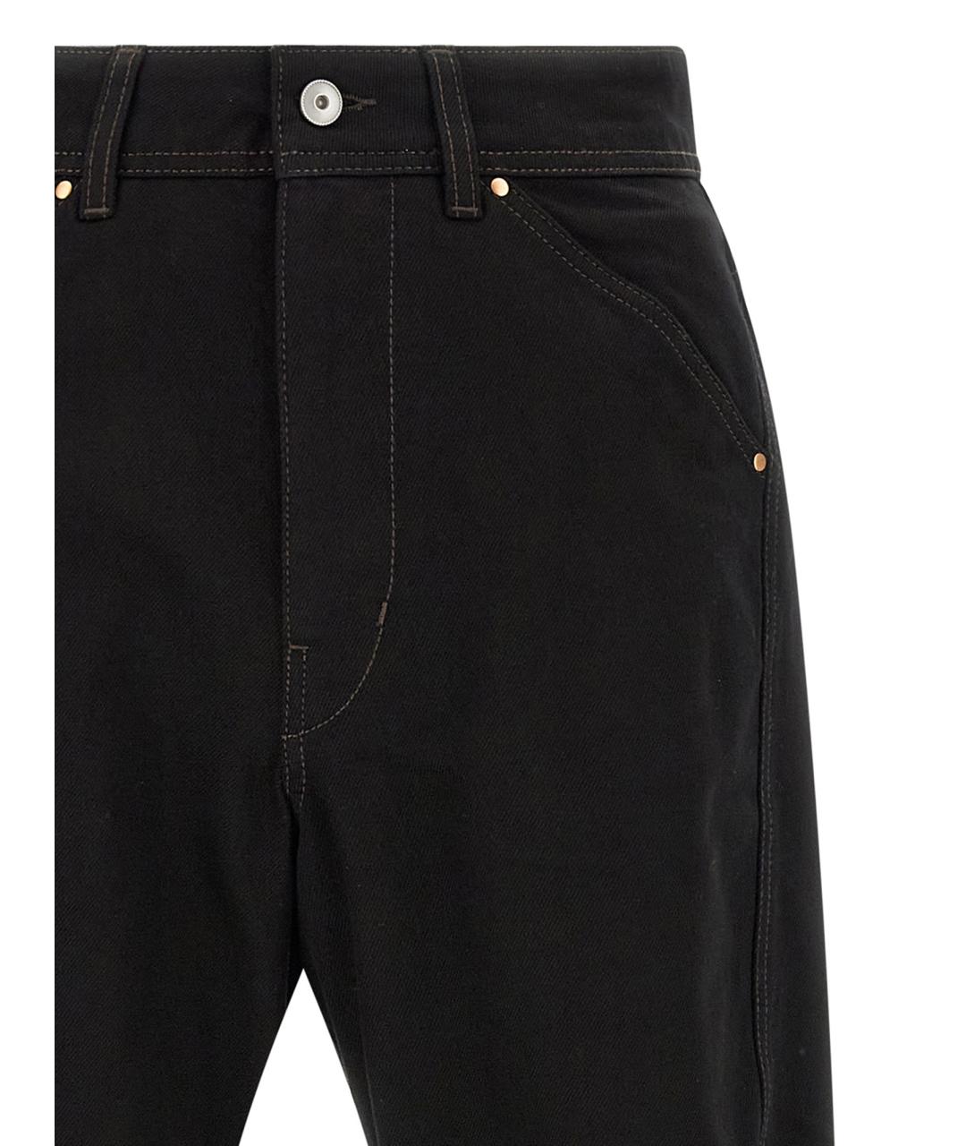 LEMAIRE Черные хлопковые прямые джинсы, фото 3