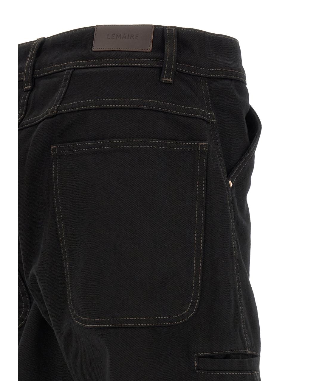 LEMAIRE Черные хлопковые прямые джинсы, фото 4